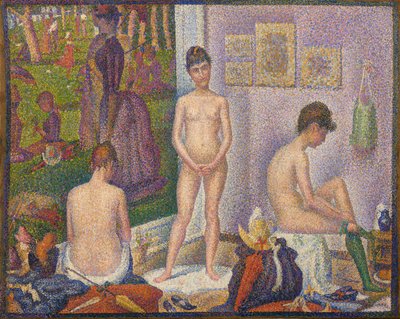 Les Poseuses, Ensemble (pieni versio) tekijältä Georges Pierre Seurat