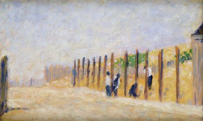Puolalaisten työntäminen, n.1882 tekijältä Georges Pierre Seurat