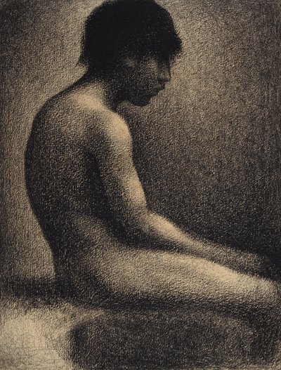 Nu assegut. Estudi per a Une Baignade, 1883. finlandès tekijältä Georges Pierre Seurat