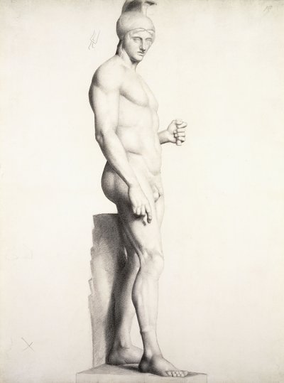 Soturi kypärässä, profiilissa, 1875-1878 tekijältä Georges Pierre Seurat