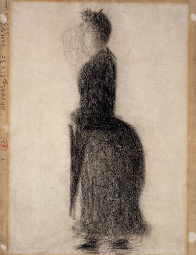 Nainen aurinkovarjolla; Nainen sateenvarjolla, n. 1883 tekijältä Georges Pierre Seurat