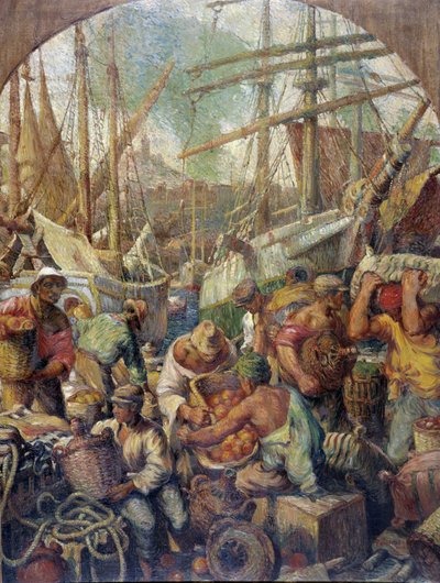 Tavaroiden purkaminen Georges Pomeratin maalaus (19-1900-luku) 1900-luku Pakollinen maininta: Kokoelman perustan terveisiä Provencesta, Marseillesta tekijältä Georges Pomerat