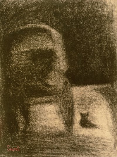Kuljetus ja koira, n. 1882-1884 (Conté värikynä paperilla) tekijältä Georges Seurat