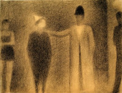 Klovni ja kolme hahmoa (Klovni ja kolme hahmoa / Tutkimus) tekijältä Georges Seurat