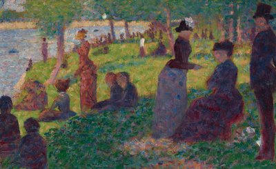 Öljypiirros elokuvalle "A Sunday on La Grande Jatte — 1884" tekijältä Georges Seurat