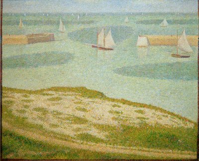 Port-en-Bessin, sisäänkäynti ulkosatamaan tekijältä Georges Seurat