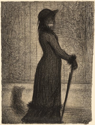 Nainen kävelyllä (Une élégante) tekijältä Georges Seurat