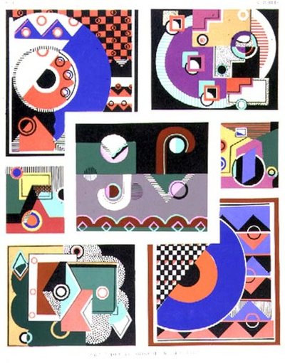 Geometriset kuviot, albumi nro 1, pub. 1920-luvun lopulla tekijältä Georges Valmier
