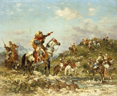 Arabisoturit hevosen selässä, tekijältä Georges Washington