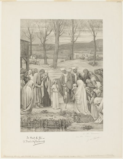 Saint Genevièven pastoraalielämä (keskimmäinen paneeli) tekijältä Georges William Thornley
