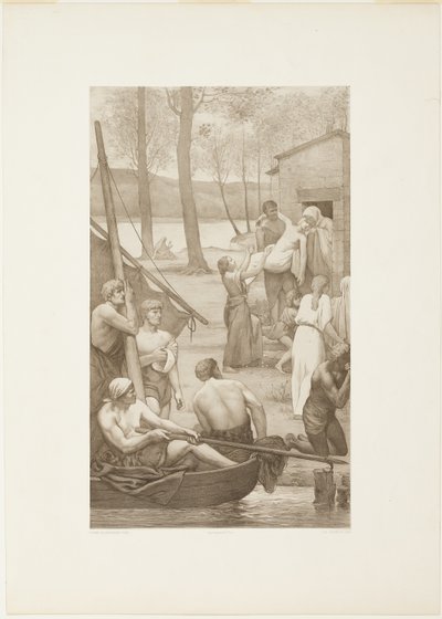 Saint Genevièven pastoraalielämä (vasen paneeli) tekijältä Georges William Thornley