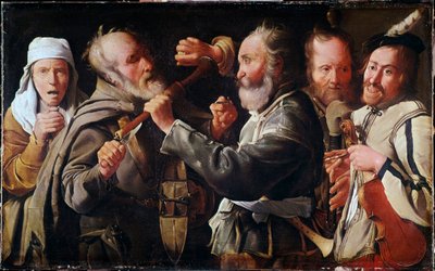Tappelu muusikoiden välillä (öljy kankaalle tekijältä Georges de La Tour