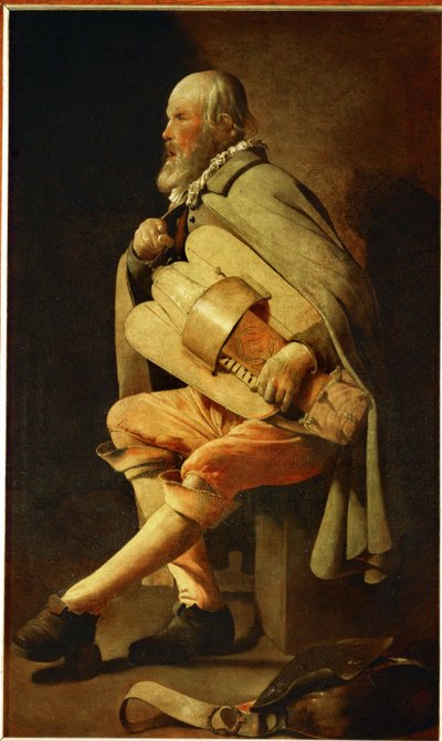 Gurdy Player, 1630-luvun alku (maalaus kankaalle) tekijältä Georges de la Tour