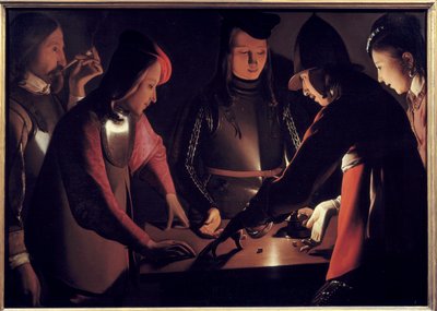Pelaajat. Georges De La Tourin maalaus (1593-1652) tekijältä Georges de La Tour