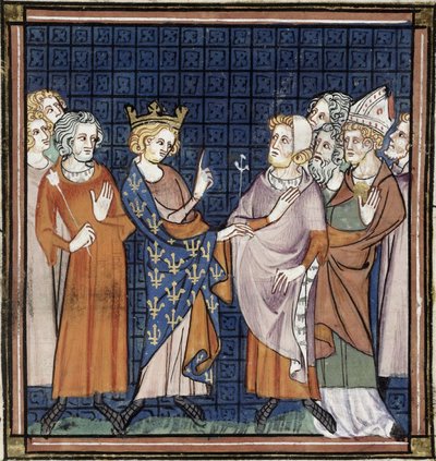 Reimsin neuvosto, Grandes chroniques de France, Royal 16 G VI f.258, noin 1332-1350 (22093699984). tekijältä Georgia Levan Ramishvili from Tbilisi