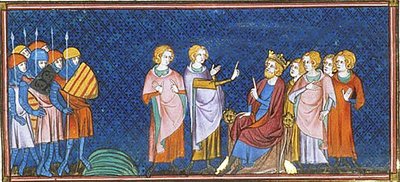 Englannin Henrik I vastaanottaa ranskalaisia lähettiläitä Gisorsin lähellä, Saint-Denisin kronikat 1332-50 (38750784602). tekijältä Georgia Levan Ramishvili from Tbilisi