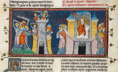 Hunnit ryöstävät Orleansin, Agnanin rukous, lähteestä Chroniques de France ou de St Denis, 1300-luku (22716441545). tekijältä Georgia Levan Ramishvili from Tbilisi