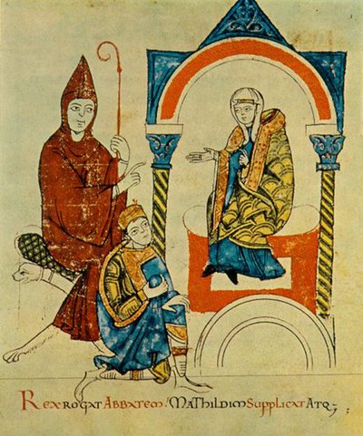 Kuningas - Pyhän Rooman keisari Henrik IV - rukoilee Clunyn apotti Hugh