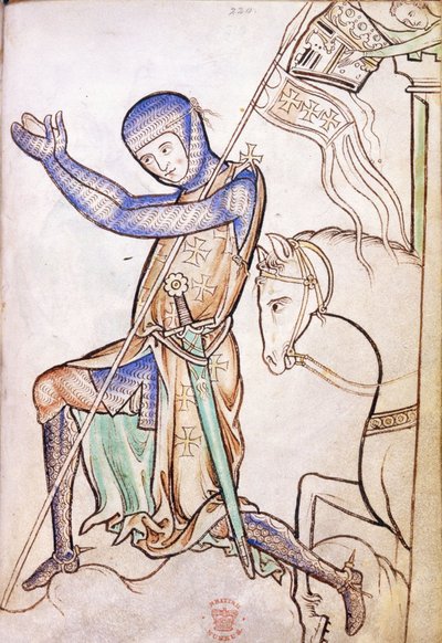 Polvistuva ritari Westminsterin psalttarista, 13. vuosisata (29372750322). tekijältä Georgia Levan Ramishvili from Tbilisi