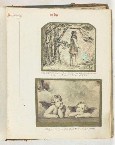 Nimetön [mies sateessa ja kaksi kerubia], 1868. tekijältä Georgina Cowper