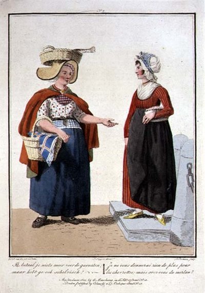 Fish Sellers, kaiverrus L. Portman tekijältä Georgius Jacobus Johannes van (after) Os