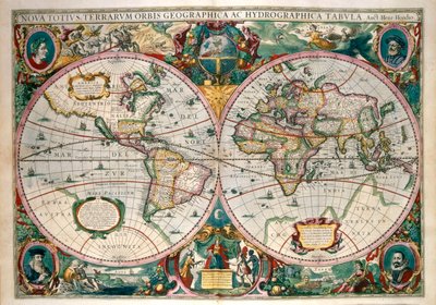 Maailmankartta, Amsterdam 1633 tekijältä Gerard (after) Mercator