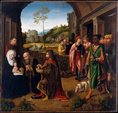 The Adoration of the Magi, n. 1520 (öljy puulle) tekijältä Gerard (studio of) David
