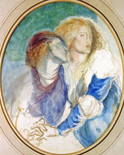 Kaksi kasvoa (akvarelli paperille) tekijältä Gerard Chowne