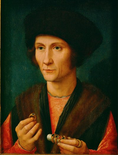 Kultaseppä, ehkä Jacques Cnoop, Gerard Davidin appiukko ... (öljy tammipuulle) tekijältä Gerard David
