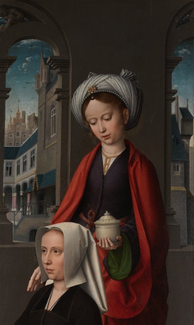 Yksityiskohta Kristuksen kasteen ulkopaneelista, n. 1502-08 (öljy paneelille) tekijältä Gerard David