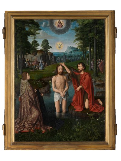 Kristuksen kaste, n. 1502-08 (öljy paneelille) tekijältä Gerard David