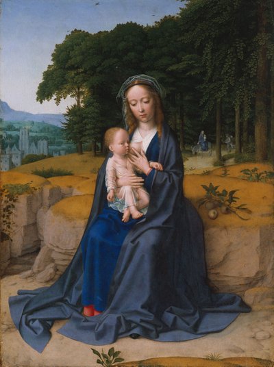 The Rest on the Flight to Egypt, n. 1512–1515 (öljy puulle) tekijältä Gerard David
