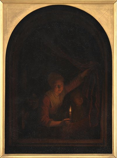 Tyttö kynttilän kanssa tekijältä Gerrit Dou