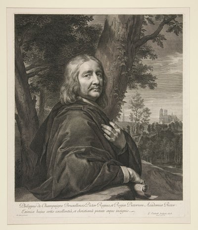 Philippe de Champaigne seisomassa maisemassa tekijältä Gérard Edelinck