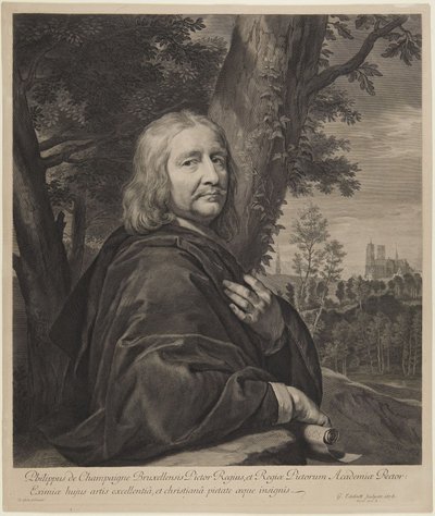 Philippe de Champaignen omakuva     (Robert-Dumesnil VII, 239, nro 164, versio II) tekijältä Gérard Edelinck