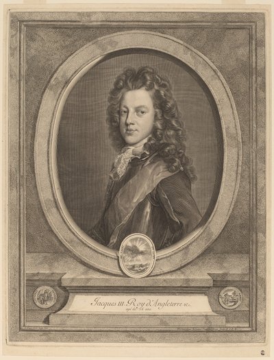 James III, Walesin prinssi tekijältä Gerard Edelinck after François de Troy