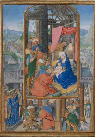 Käsikirjoitus valaistuksen kanssa Magi-jumalan palvonnassa, n. 1515-25. tekijältä Gerard Horenbout
