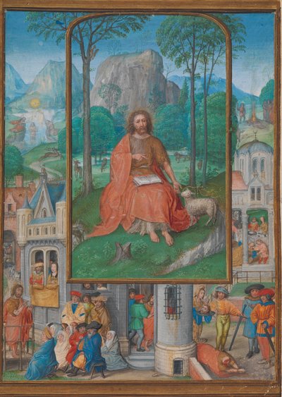 Käsikirjoitus valaistus kohtauksilla Pyhän Johannes Kastajan elämästä, n. 1515. tekijältä Gerard Horenbout