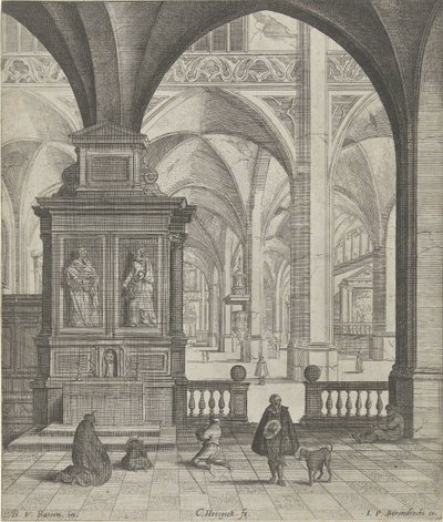 Kerkinterieur tekijältä Gerard Houckgeest