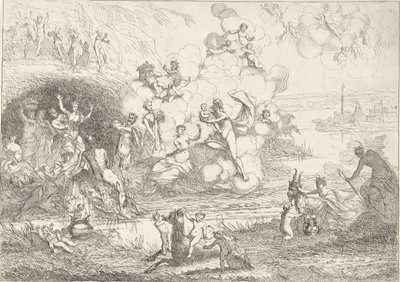 Merkurius antaa Bacchuksen nymfeille The Lives of the Bacchantes (sarjan nimi) tekijältä Gerard Melder