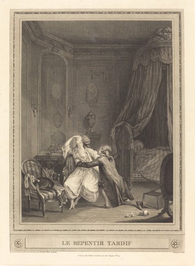 Myöhäinen parannus tekijältä Gerard Rene Le Vilain after Nicolas Lavreince