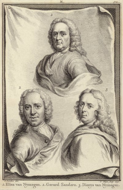 Muotokuvia Elias van Nijmegenistä, Gerard Sandersista ja Dionys van Nijmegenistä tekijältä Gerard Sanders