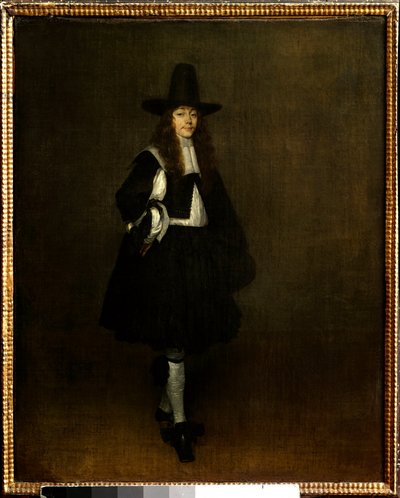 Gerard Ter Borchin (1617-1681) 1600-luvun aurinkoinen miehen muotokuva mustassa maalauksessa. 0,67x0,53 m Paris, musee du Louvre - Miehen muotokuva mustassa. Gerard Ter Borchin (1617-1681) maalaus tekijältä Gerard ter Borch
