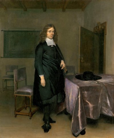 Gerard Ter Borchin (Terburg), nuoremman (1617-1681) miehen muotokuva - Öljy kankaalle - Tiroler Landesmuseum Ferdinandeum, Innsbruck tekijältä Gerard Terborch