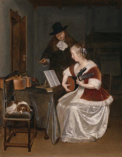Musiikkitunti, c. 1670. tekijältä Gerard Terborch II