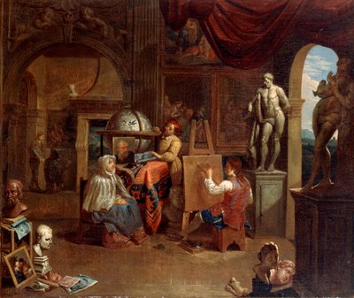 Taiteilijastudiokohtaus, 1680-1720. tekijältä Gerard Thomas