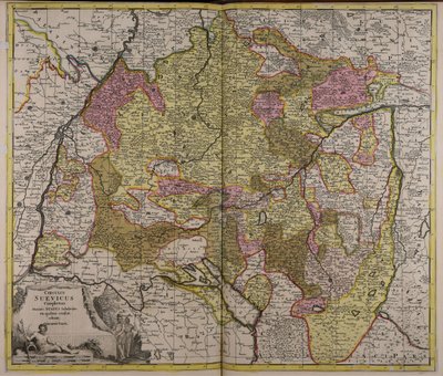 Circulus Suevicus complectens omnes status subdivisos ex quibus constat tekijältä Gerard Valck