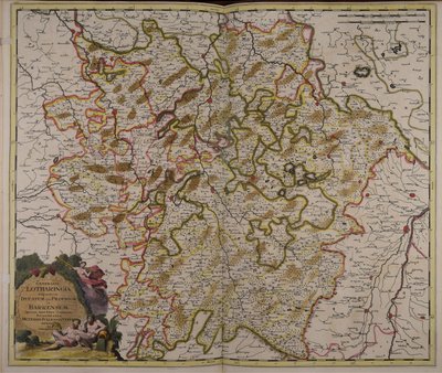 Generalis Lotharingia dispartita in ducatum ejus proprium et Barrensem quorum intra fines continentur episcopatus Metensis, Tullensis, Verdunensis tekijältä Gerard Valck