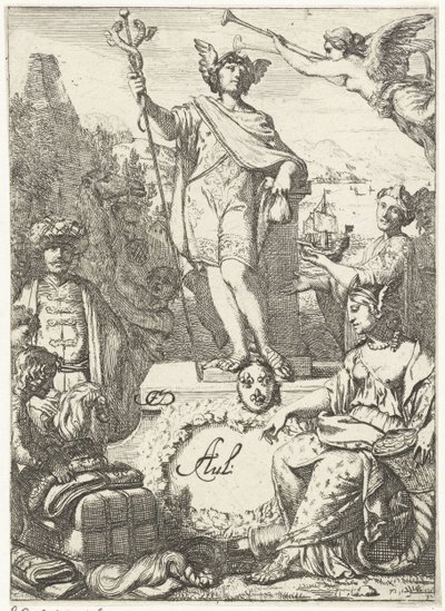 Allegoria Mercuryn kanssa käytävästä kaupasta tekijältä Gerard de Lairesse (rejected attribution)