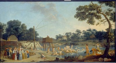 Näkymä Serebryanicheskaya-kylpylöistä Moskovassa, Gerard de la Barthen öljy kankaalle - Venäjän valtionmuseo, Pietari tekijältä Gerard de la Barthe